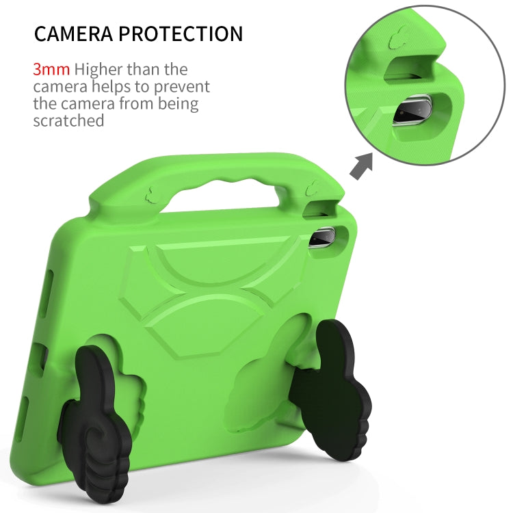 For iPad Air 11 2025 / 2024 Children EVA Shockproof Tablet Case with Thumb Bracket(Green)
