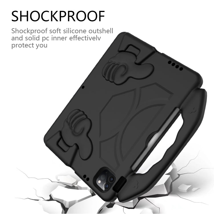 For iPad Pro 11 2024 Children EVA Shockproof Tablet Case with Thumb Bracket(Black)