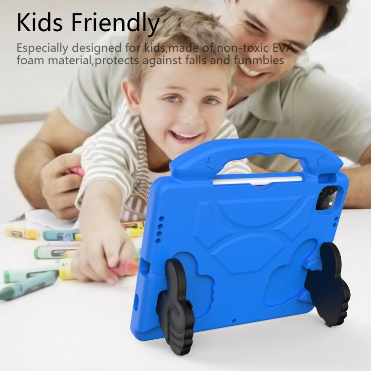 For iPad Pro 11 2024 Children EVA Shockproof Tablet Case with Thumb Bracket(Blue)