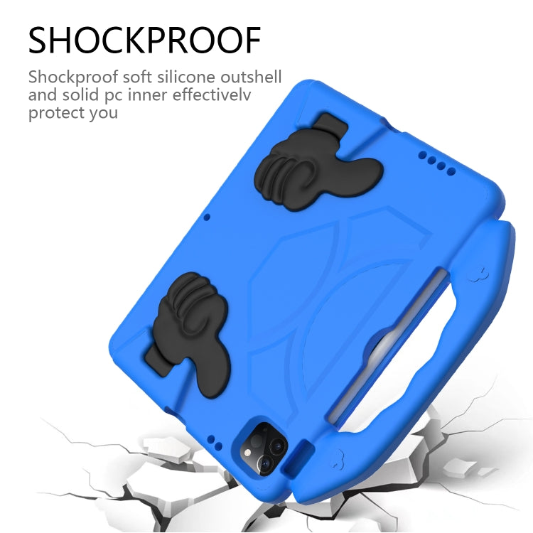 For iPad Pro 11 2024 Children EVA Shockproof Tablet Case with Thumb Bracket(Blue)