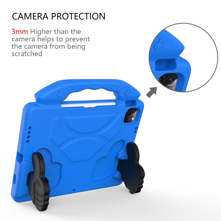For iPad Pro 11 2024 Children EVA Shockproof Tablet Case with Thumb Bracket(Blue)