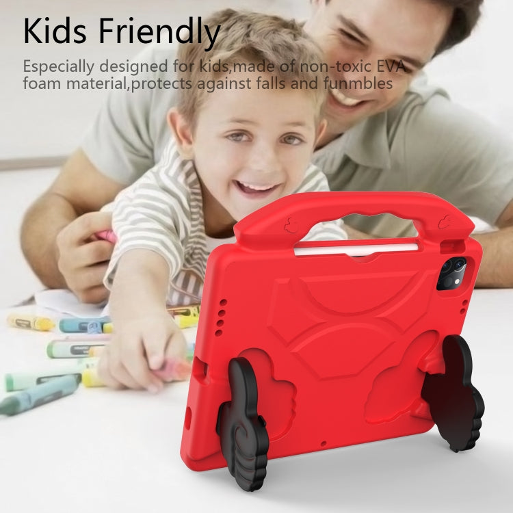 For iPad Pro 11 2024 Children EVA Shockproof Tablet Case with Thumb Bracket(Red)