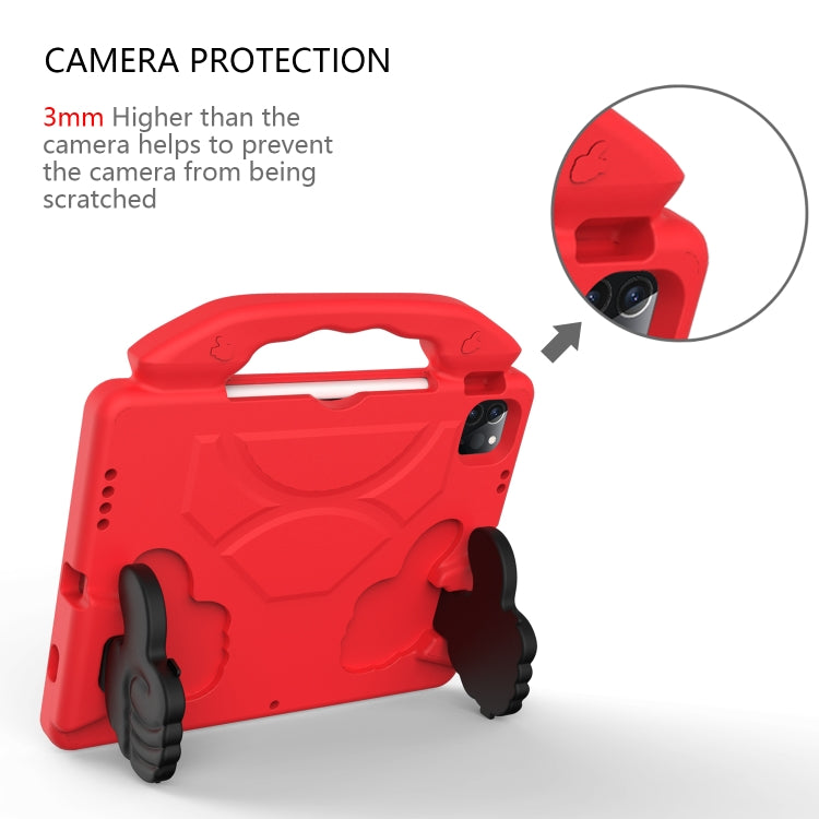 For iPad Pro 11 2024 Children EVA Shockproof Tablet Case with Thumb Bracket(Red)