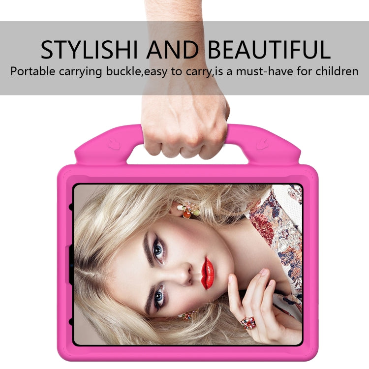 For iPad Pro 11 2024 Children EVA Shockproof Tablet Case with Thumb Bracket(RoseRed)