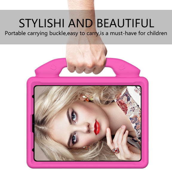 For iPad Pro 11 2024 Children EVA Shockproof Tablet Case with Thumb Bracket(RoseRed)