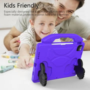 For iPad Pro 11 2024 Children EVA Shockproof Tablet Case with Thumb Bracket(Purple)
