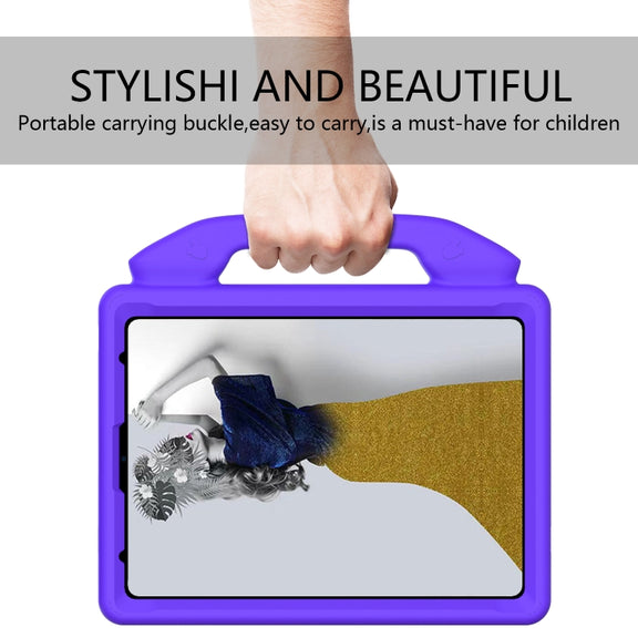 For iPad Pro 11 2024 Children EVA Shockproof Tablet Case with Thumb Bracket(Purple)