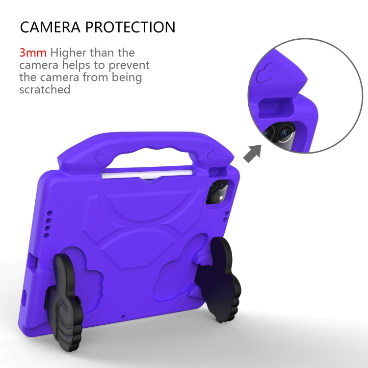 For iPad Pro 11 2024 Children EVA Shockproof Tablet Case with Thumb Bracket(Purple)