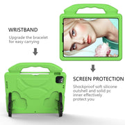 For iPad Pro 11 2024 Children EVA Shockproof Tablet Case with Thumb Bracket(Green)