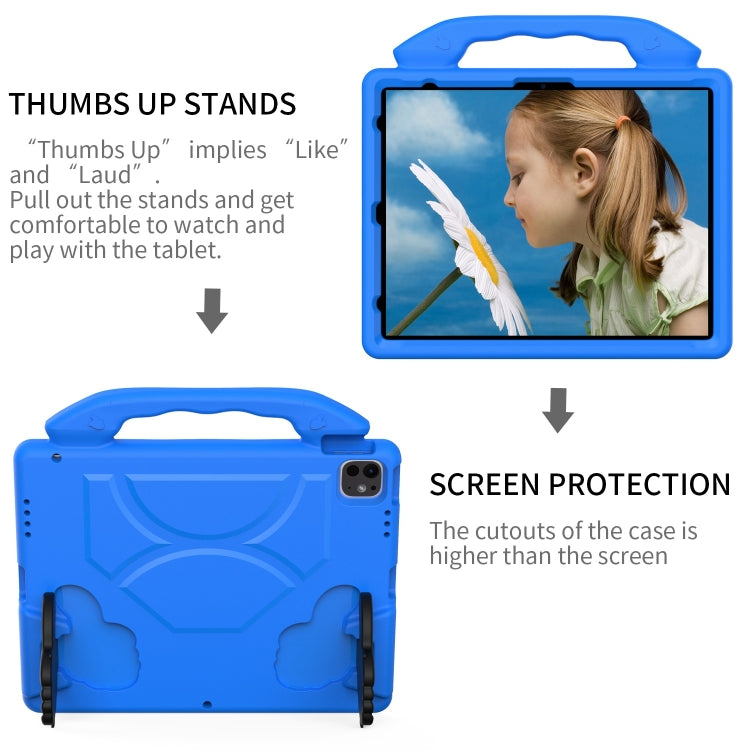 For iPad Air 13 2025 / 2024 Children EVA Shockproof Tablet Case with Thumb Bracket(Blue)
