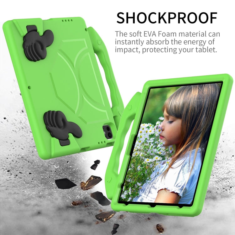 For iPad Air 13 2025 / 2024 Children EVA Shockproof Tablet Case with Thumb Bracket(Green)