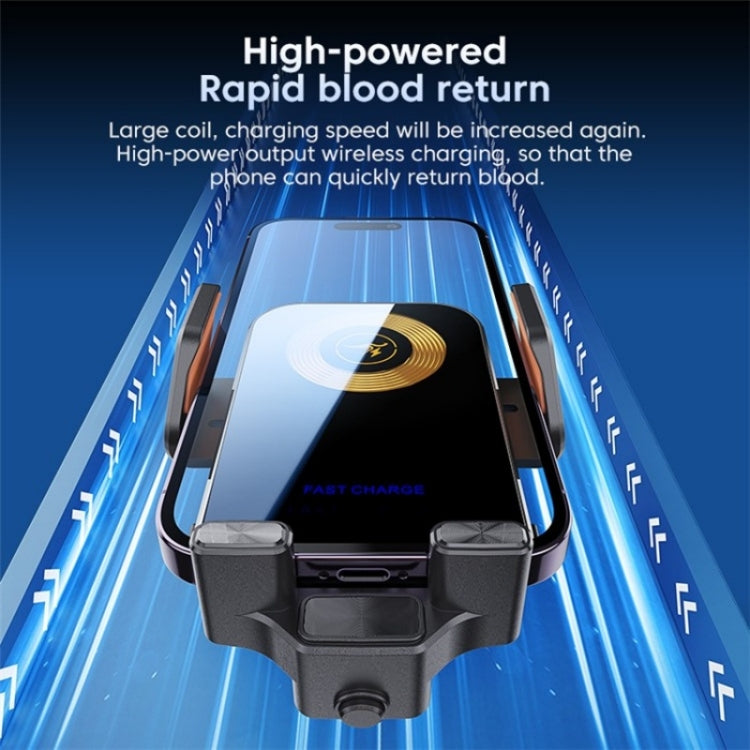 X15 Wireless Charger Mobile Phone Bracket Car Air Vent Cell Phone Mount Holder(Silver)