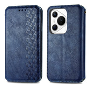 For Huawei Pura 70 Pro+ Cubic Grid Pressed Magnetic Leather Phone Case(Blue)