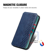 For Huawei Pura 70 Pro+ Cubic Grid Pressed Magnetic Leather Phone Case(Blue)