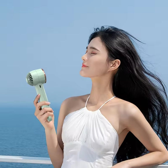CL02 Outdoor Summer Cooler Cooling Effect Handheld Fan USB Semiconductor Fan(White)