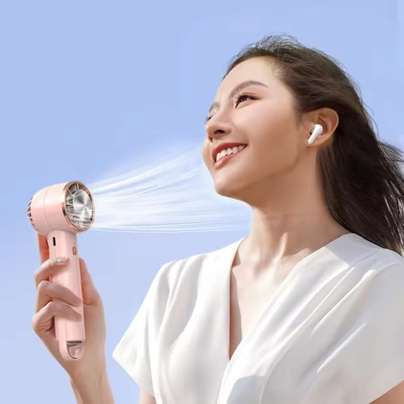 CL02 Outdoor Summer Cooler Cooling Effect Handheld Fan USB Semiconductor Fan(White)