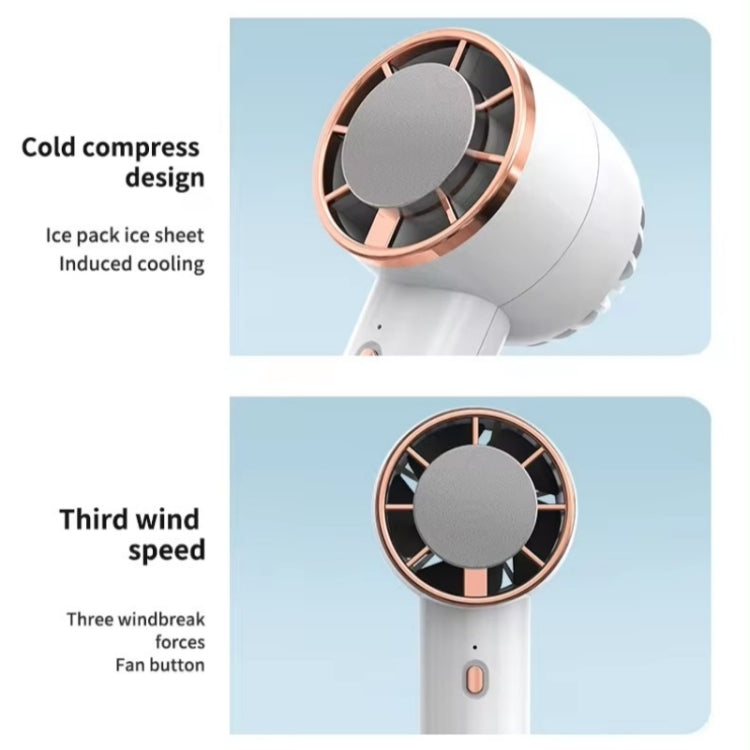 CL02 Outdoor Summer Cooler Cooling Effect Handheld Fan USB Semiconductor Fan(White)