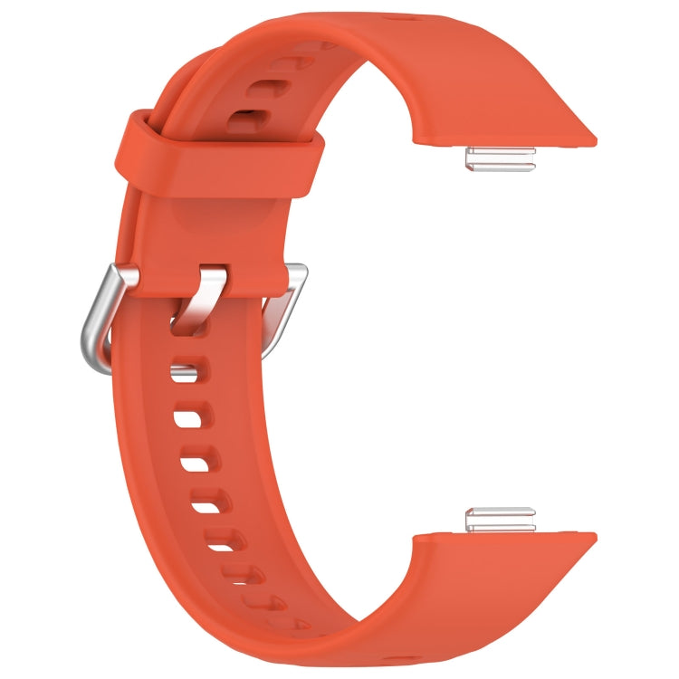 For Huawei Watch Fit3 Silicone Soft Watch Band + Clear Watch Protective Case Set(Orange)