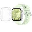 For Huawei Watch Fit3 Silicone Soft Watch Band + Clear Watch Protective Case Set(Green) - free shipping - PMc TechLife - Order now!