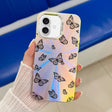 For iPhone 16 Plus Electroplating Laser Butterfly Phone Case(Black Butterflies AB5) - iPhone 16 Plus Cases by PMC TechLife | Online Shopping South Africa | PMC TechLife | Buy Now Pay Later Mobicred