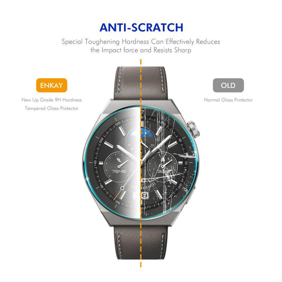 For Garmin Instinct E 40mm 2pcs ENKAY Hat-Prince 0.2mm 9H Tempered Glass Screen Protector Watch Film