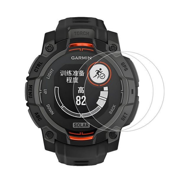 For Garmin Instinct 3 AMOLED / Solar 45mm 2pcs ENKAY Hat-Prince 0.2mm 9H Tempered Glass Screen Protector Watch Film