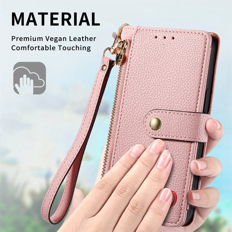 For Huawei Pura 70 Pro Love Zipper Lanyard Leather Phone Case(Pink)
