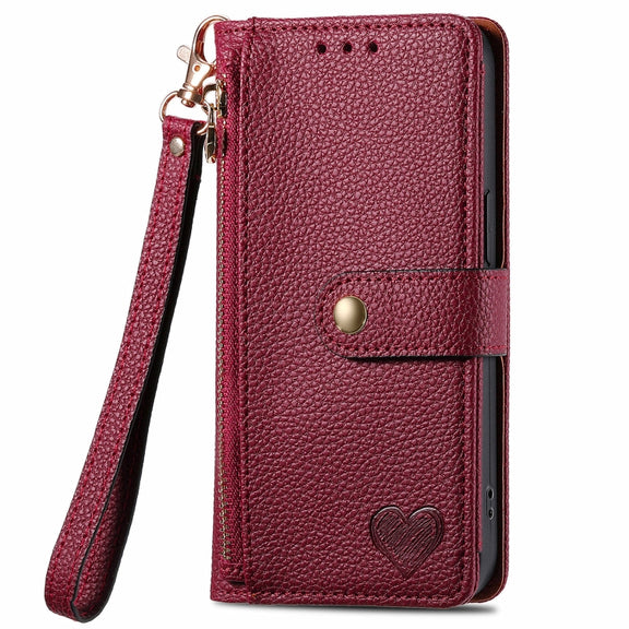 For Huawei Pura 70 Pro Love Zipper Lanyard Leather Phone Case(Red)