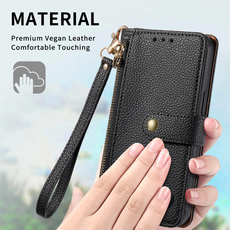 For Huawei Pura 70 Pro+ Love Zipper Lanyard Leather Phone Case(Black)