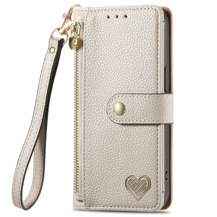 For Huawei Pura 70 Pro+ Love Zipper Lanyard Leather Phone Case(Gray)
