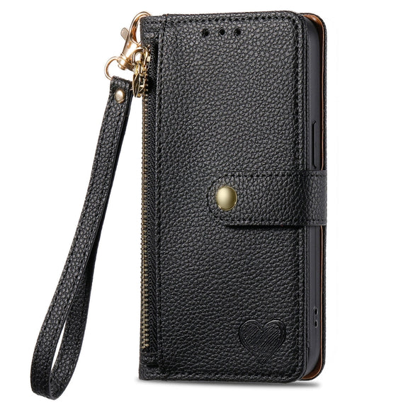 For Huawei Pura 70 Ultra Love Zipper Lanyard Leather Phone Case(Black)