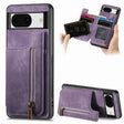 For Google Pixel 9 / 9 Pro Retro Leather Zipper Wallet Back Phone Case(Purple) - Google Cases by PMC TechLife | Online Shopping South Africa | PMC TechLife | Buy Now Pay Later Mobicred