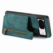 For Google Pixel 9 / 9 Pro Retro Leather Zipper Wallet Back Phone Case(Green)