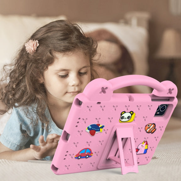 For Blackview Tab 80 10.1 2023 Handle Kickstand Children EVA Shockproof Tablet Case(Pink)
