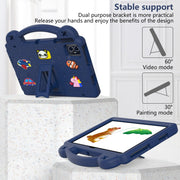 For Walmart ONN 10.1 Gen4 2024 Handle Kickstand Children EVA Shockproof Tablet Case(Navy Blue)