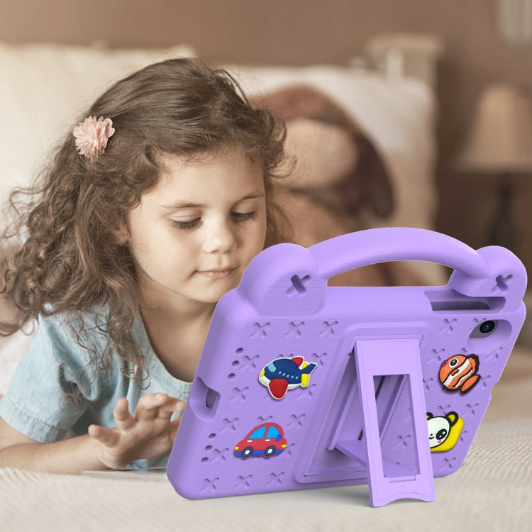 For Walmart Onn 7.0 Gen4 2024 Handle Kickstand Children EVA Shockproof Tablet Case(Light Purple)