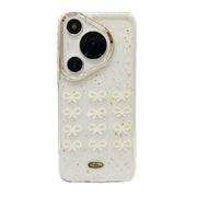 For Huawei Pura 70 Gold Foil Pearl Bow TPU Phone Case(Gold Foil Bows)