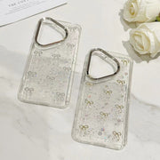 For Huawei Pura 70 Small Fresh Bow TPU Phone Case(Silver Bow)