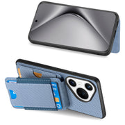 For Huawei Pura 70 Ultra Carbon Fiber Vertical Flip Wallet Stand Phone Case(Blue)