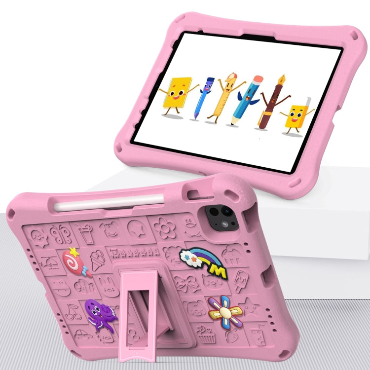 For iPad Air 11 2025 / 2024 Hi Baby EVA Full Body Tablet Case with Strap(Pink)