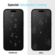 For iPhone 15 Plus NORTHJO 2pcs A++ Screen Protector Tempered Glass Film with Installation Frame