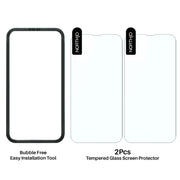 For iPhone 15 Plus NORTHJO 2pcs A++ Screen Protector Tempered Glass Film with Installation Frame