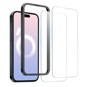 For iPhone 16 NORTHJO 2pcs A++ Screen Protector Tempered Glass Film with Installation Frame