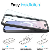 For iPhone 16 NORTHJO 2pcs A++ Screen Protector Tempered Glass Film with Installation Frame