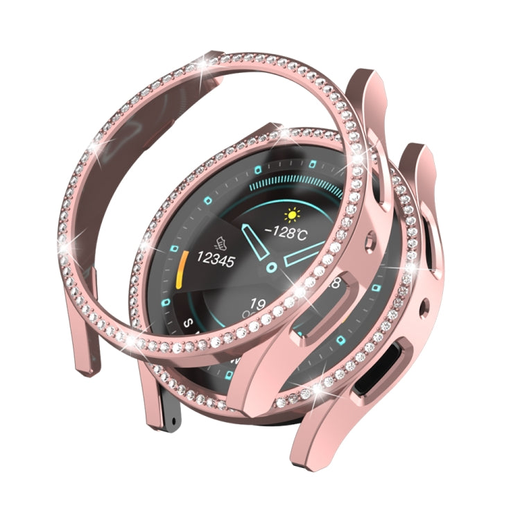 For Samsung Galaxy Watch 7 40mm Single Diamond Hollow PC Watch Protective Case(Pink)