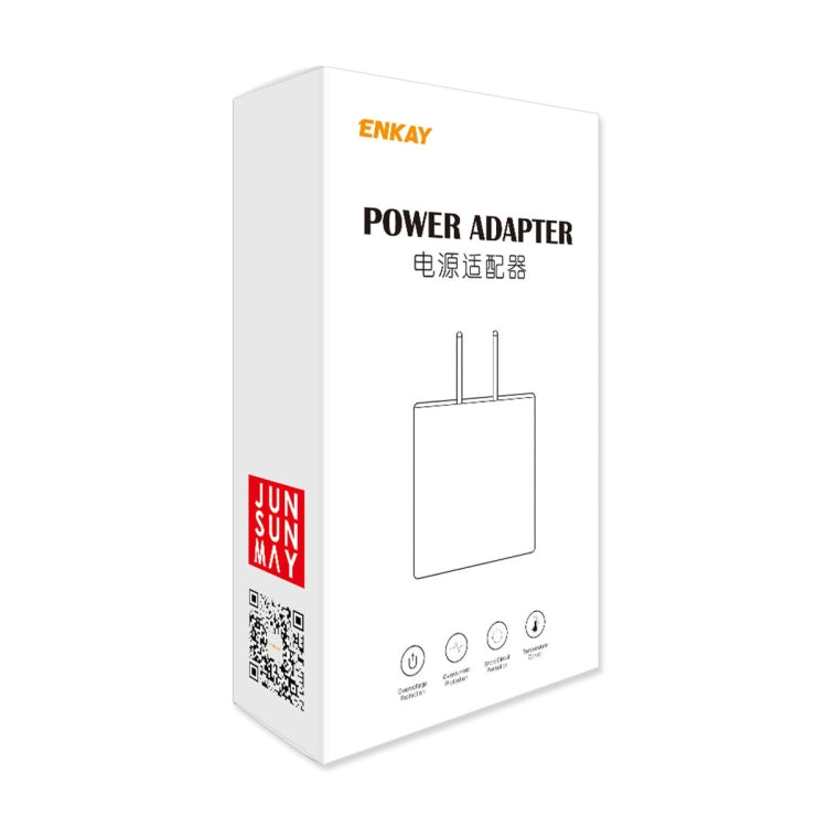 ENKAY FC-001 45W USB-A + USB-C / Type-C Dual Ports Quick Charger, US Plug(White)