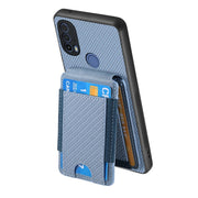 For Motorola Moto G Power 2024 5G Carbon Fiber Vertical Flip Wallet Stand Phone Case(Blue)