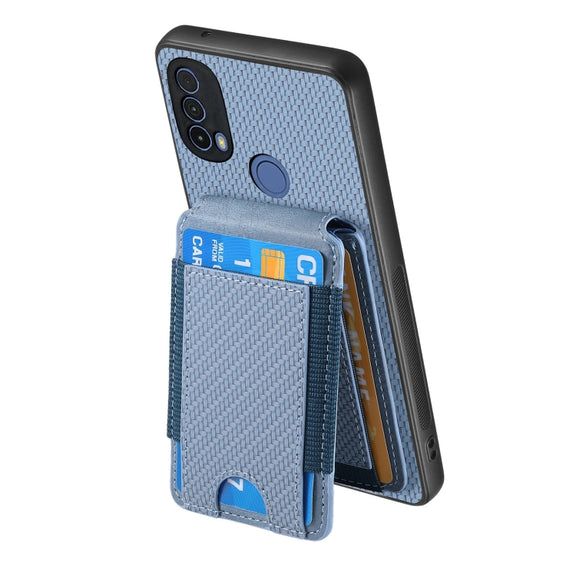 For Motorola Moto G Power 2024 5G Carbon Fiber Vertical Flip Wallet Stand Phone Case(Blue)