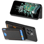 For OnePlus Nord CE3 Carbon Fiber Vertical Flip Wallet Stand Phone Case(Black)