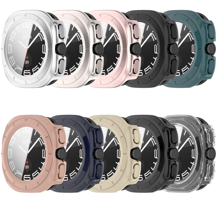 For Samsung Galaxy Watch 7 44mm Tempered Film Integrated Water-resistant PC Watch Protective Cover(Silver)